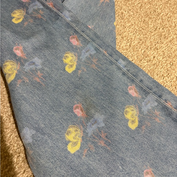 Ganni Blue Floral Wide Leg Jeans - Picture 10 of 10